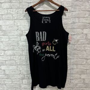 Cacique Intimates‎ Sleep Shirt 14 Black Bad Girls Get All The Presents Sleepwear